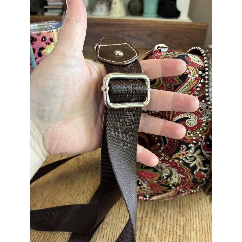 Montana West Red Paisley Crossbody Rhinestones Concealed Carry Western Cowboy - Picture 11 of 14